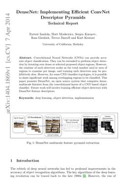 DenseNet: Implementing Efficient ConvNet Descriptor Pyramids