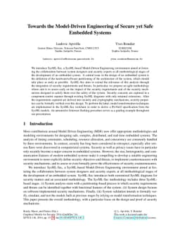 Towards the Model-Driven Engineering of Secure yet Safe Embedded Systems
