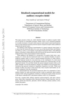 Idealized computational models for auditory receptive fields
