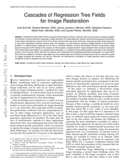 Cascades of Regression Tree Fields for Image Restoration