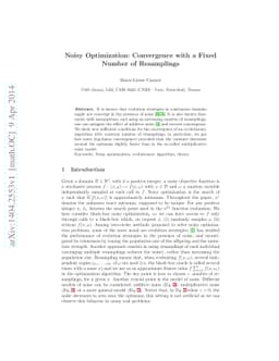 Noisy Optimization: Convergence with a Fixed Number of Resamplings