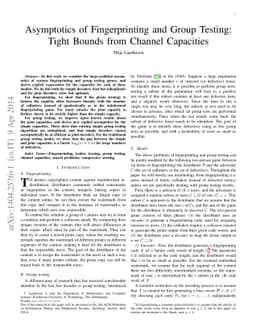 Asymptotics of Fingerprinting and Group Testing: Tight Bounds from
  Channel Capacities