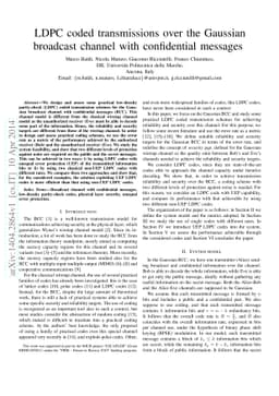 LDPC coded transmissions over the Gaussian broadcast channel with
  confidential messages