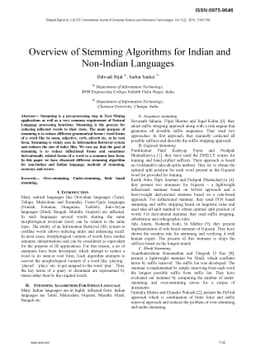 Overview of Stemming Algorithms for Indian and Non-Indian Languages