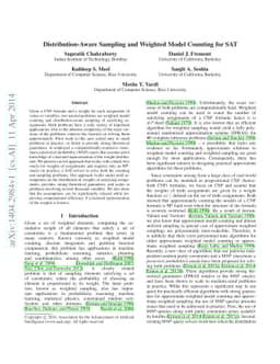 Distribution-Aware Sampling and Weighted Model Counting for SAT