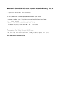 Automatic Detection of Reuses and Citations in Literary Texts