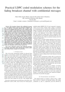 Practical LDPC coded modulation schemes for the fading broadcast channel
  with confidential messages