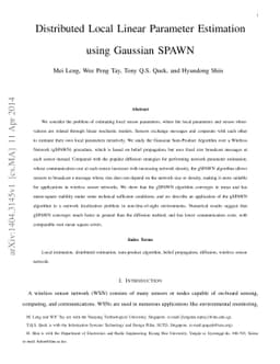 Distributed Local Linear Parameter Estimation using Gaussian SPAWN