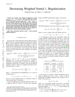 Decreasing Weighted Sorted $\ell_1$ Regularization