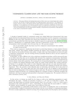 Compressive classification and the rare eclipse problem