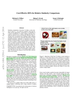 Cost-Effective HITs for Relative Similarity Comparisons