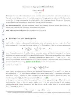 Extremes of Aggregated Dirichlet Risks