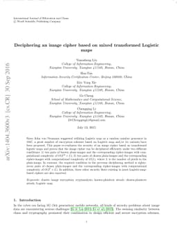 Deciphering a novel image cipher based on mixed transformed Logistic
  maps