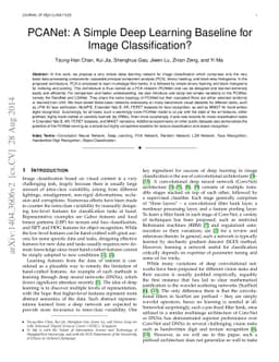 PCANet: A Simple Deep Learning Baseline for Image Classification?