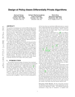 Design of Policy-Aware Differentially Private Algorithms