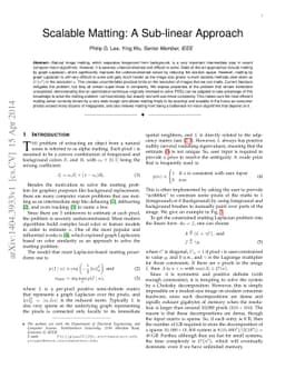 Scalable Matting: A Sub-linear Approach
