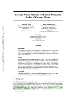 Bayesian Neural Networks for Genetic Association Studies of Complex
  Disease
