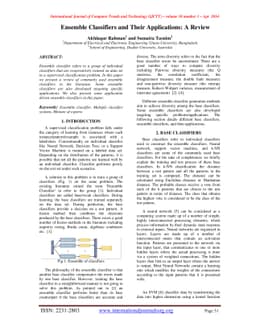Ensemble Classifiers and Their Applications: A Review