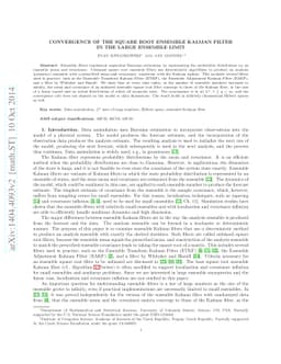 Convergence of the Square Root Ensemble Kalman Filter in the Large
  Ensemble Limit