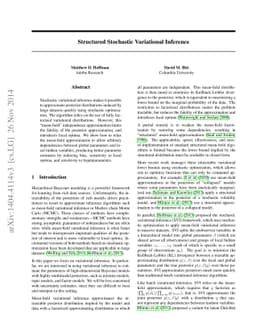 Structured Stochastic Variational Inference
