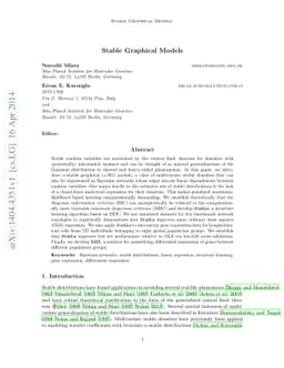 Stable Graphical Models