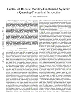 Control of Robotic Mobility-On-Demand Systems: a Queueing-Theoretical
  Perspective
