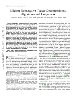 Efficient Nonnegative Tucker Decompositions: Algorithms and Uniqueness