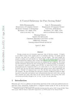 A Control Dichotomy for Pure Scoring Rules
