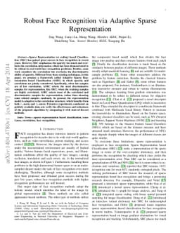 Robust Face Recognition via Adaptive Sparse Representation