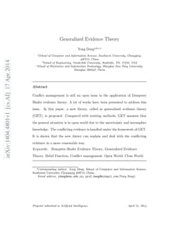 Generalized Evidence Theory