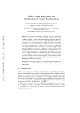 Multi-Target Regression via Random Linear Target Combinations