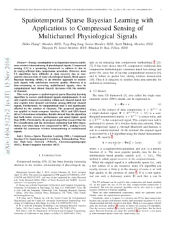 Spatiotemporal Sparse Bayesian Learning with Applications to Compressed
  Sensing of Multichannel Physiological Signals