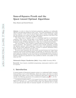 Sum-of-squares proofs and the quest toward optimal algorithms