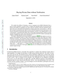 Buying Private Data without Verification