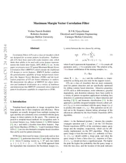 Maximum Margin Vector Correlation Filter