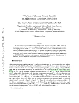 The Use of a Single Pseudo-Sample in Approximate Bayesian Computation