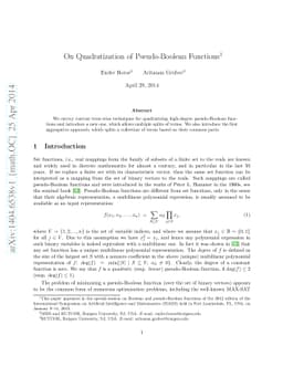 On Quadratization of Pseudo-Boolean Functions
