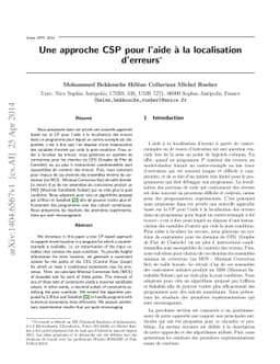 Une approche CSP pour láide à la localisation dérreurs