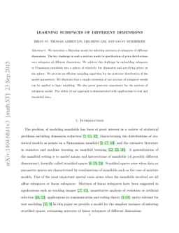 Learning Subspaces of Different Dimension