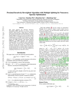 Proximal Iteratively Reweighted Algorithm with Multiple Splitting for
  Nonconvex Sparsity Optimization