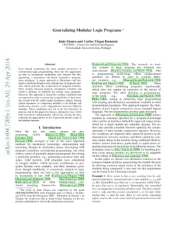 Generalizing Modular Logic Programs