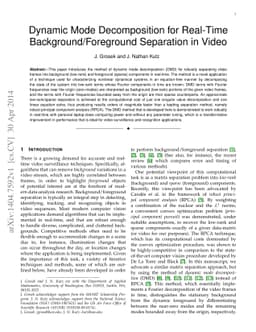 Dynamic Mode Decomposition for Real-Time Background/Foreground
  Separation in Video