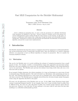 Fast MLE Computation for the Dirichlet Multinomial