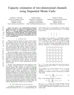 Capacity estimation of two-dimensional channels using Sequential Monte
  Carlo