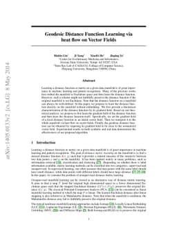 Geodesic Distance Function Learning via Heat Flow on Vector Fields