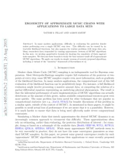 Ergodicity of Approximate MCMC Chains with Applications to Large Data
  Sets