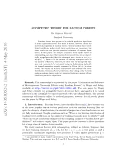 Asymptotic Theory for Random Forests