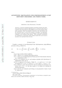 Asymptotic equivalence for inhomogeneous jump diffusion processes and
  white noise