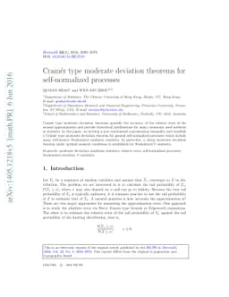 Cramér type moderate deviation theorems for self-normalized processes