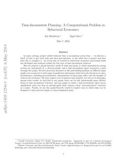 Time-Inconsistent Planning: A Computational Problem in Behavioral
  Economics